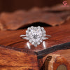 Heart Shape Moissanite Halo Promise Ring, Anniversary Gift Heart Diamond Statement Ring