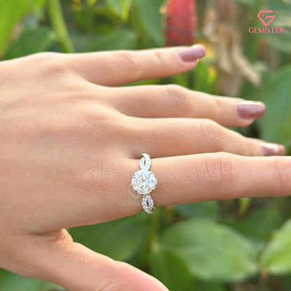 2 CT Round Brilliant Cut Lab Grown Diamond Engagement Ring, Twisted Infinity Vine Diamond Ring