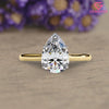 Elegant 0.89 CT Pear Cut Moissanite Engagement Ring – Classic Gold Solitaire, Minimalist Bridal Ring
