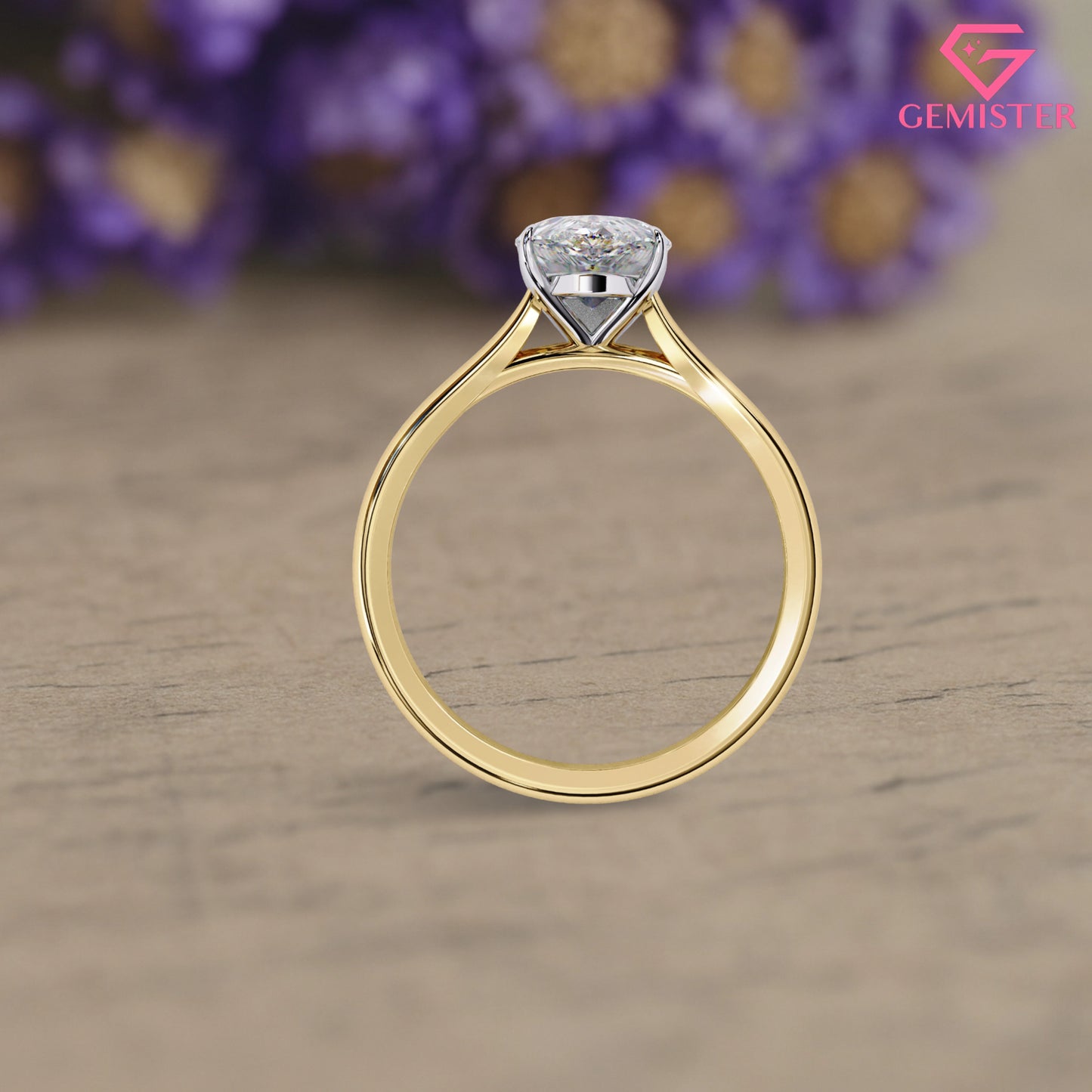 Elegant 0.89 CT Pear Cut Moissanite Engagement Ring – Classic Gold Solitaire, Minimalist Bridal Ring