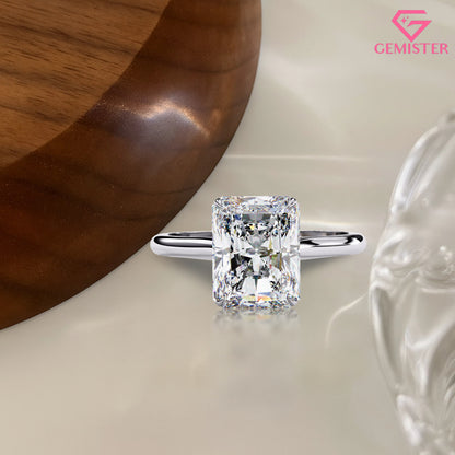 Elegant 2.94 CT Radiant Cut Moissanite Engagement Ring – Classic Gold Solitaire Bridal Ring