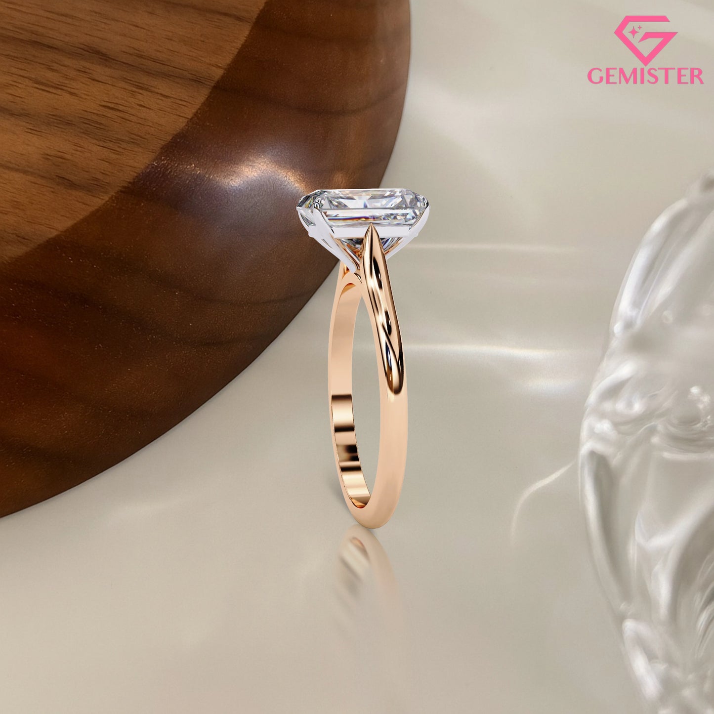 Elegant 2.94 CT Radiant Cut Moissanite Engagement Ring – Classic Gold Solitaire Bridal Ring