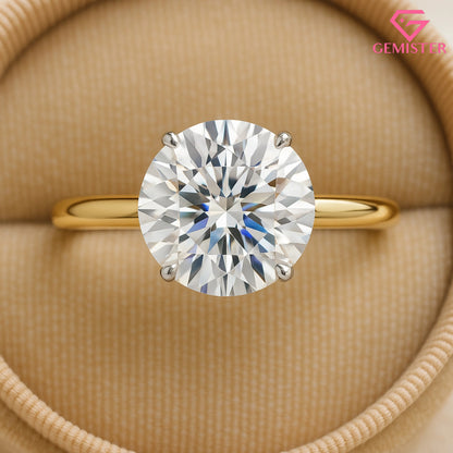 Elegant 1.92 CT Round Brilliant Cut Moissanite Engagement Ring – Solid Gold Solitaire Bridal Ring