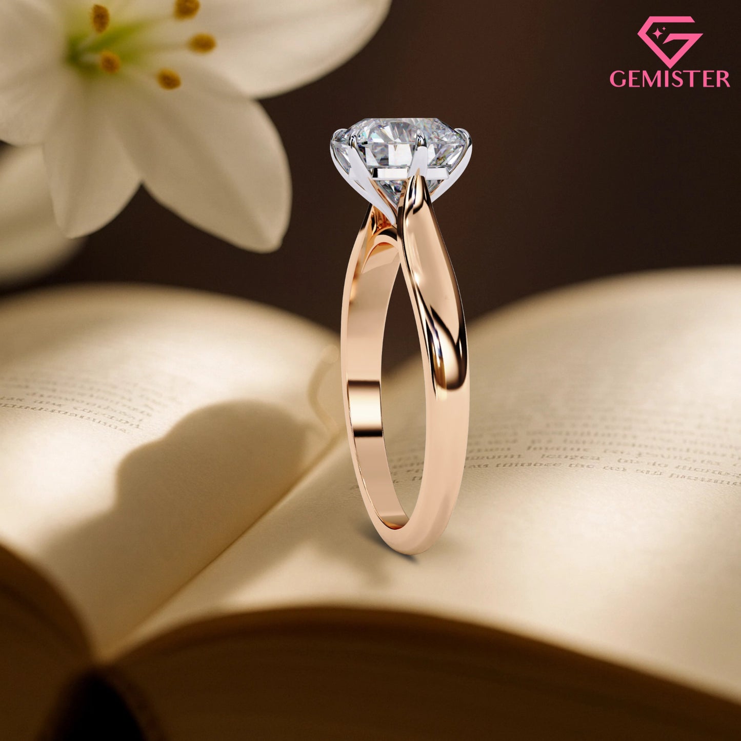 Elegant 1.92 CT Round Brilliant Cut Moissanite Engagement Ring – Solid Gold Solitaire Bridal Ring