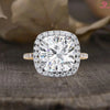 2.99 CT Cushion Cut Lab Grown Diamond Halo Engagement Ring with Diamond Accents – Classic Bridal Jewelry