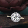 2.90 CT Round Cut Lab Grown Diamond Halo Engagement Ring with Diamond Accents – Classic Bridal Jewelry