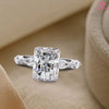 2.92 CT Radiant Cut Lab Grown Diamond Engagement Ring with Marquise and Round Side Accents – Unique Bridal Jewelry