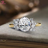 1.22 CT Oval Cut Lab Grown Diamond Cluster Engagement Ring with Side Diamond Accents – Unique Bridal Jewelry