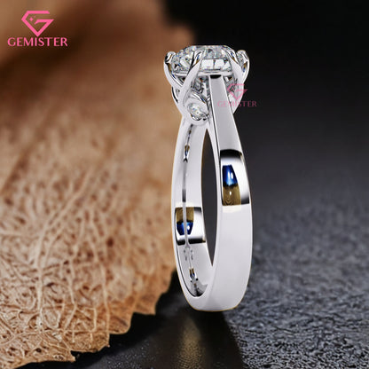 1.34 CT Round Cut Moissanite Solitaire Engagement Ring with Six Prong Setting in Gold – Classic Bridal Jewelry