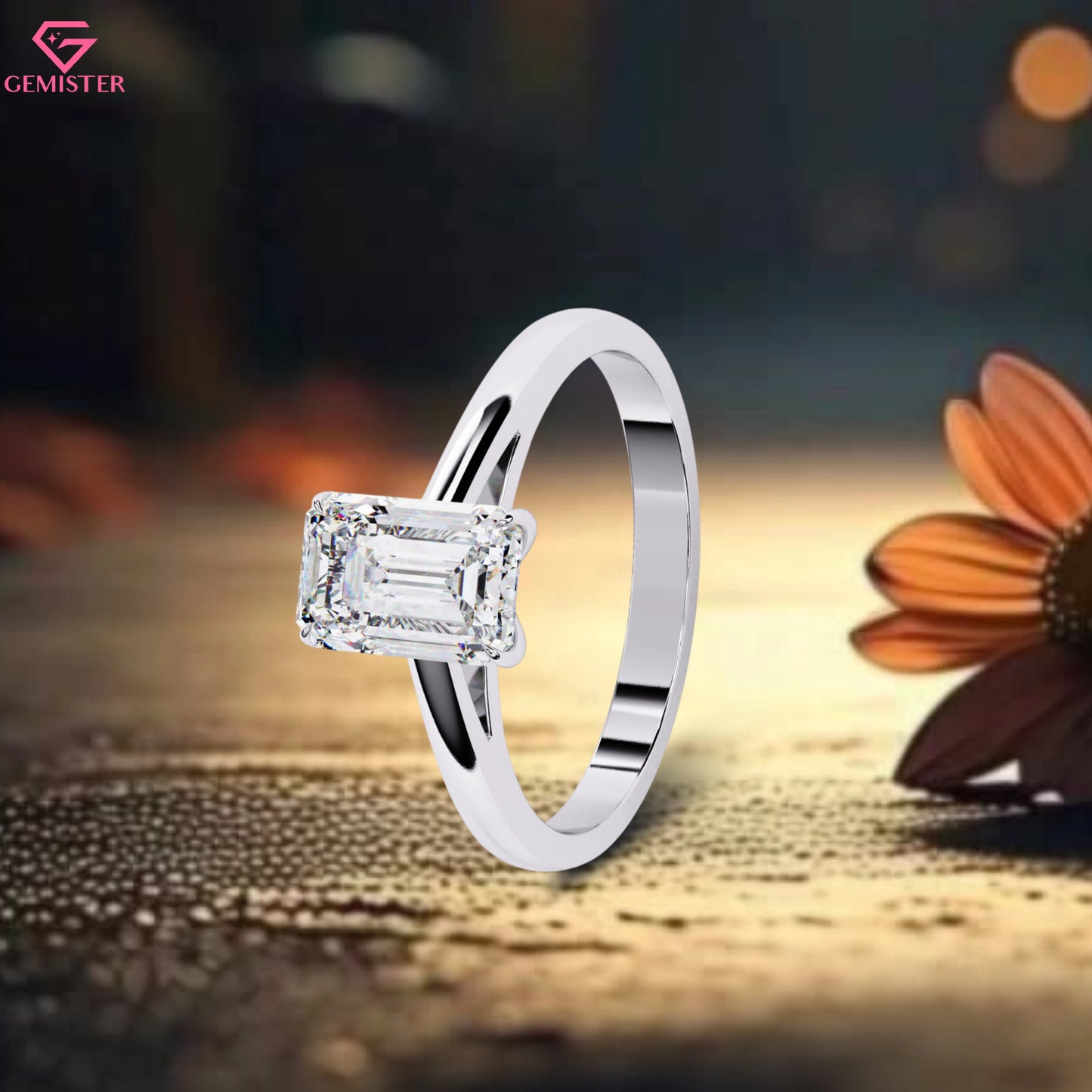 1.20 CT Emerald Cut Lab Grown Diamond Solitaire Engagement Ring in Gold – Timeless Classic Bridal Jewelry