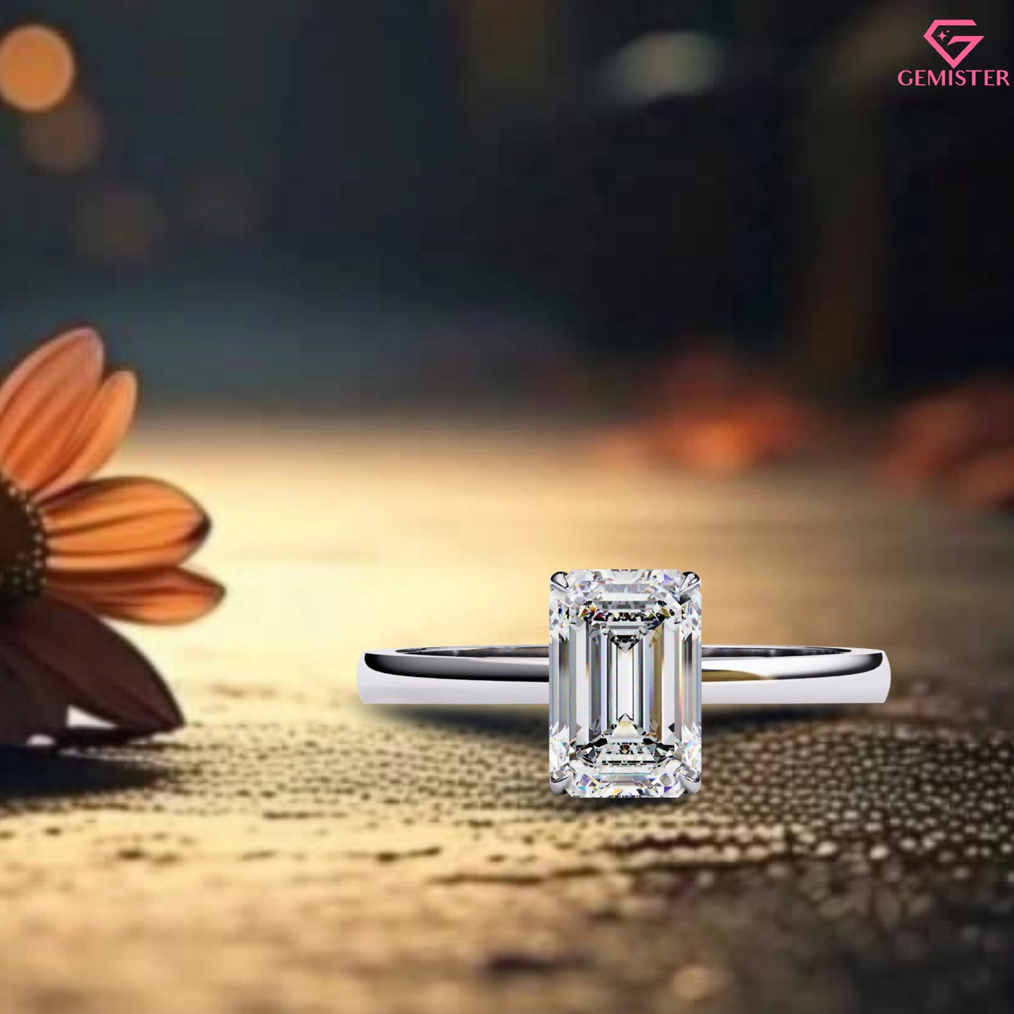 1.20 CT Emerald Cut Lab Grown Diamond Solitaire Engagement Ring in Gold – Timeless Classic Bridal Jewelry
