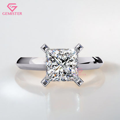 1.72 CT Princess Cut Lab Grown Diamond Solitaire Engagement Ring – Modern Classic Bridal Jewelry