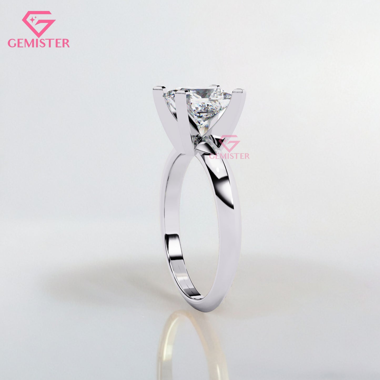 1.72 CT Princess Cut Lab Grown Diamond Solitaire Engagement Ring – Modern Classic Bridal Jewelry