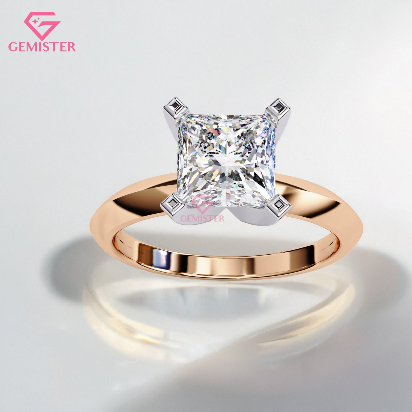 1.72 CT Princess Cut Lab Grown Diamond Solitaire Engagement Ring – Modern Classic Bridal Jewelry