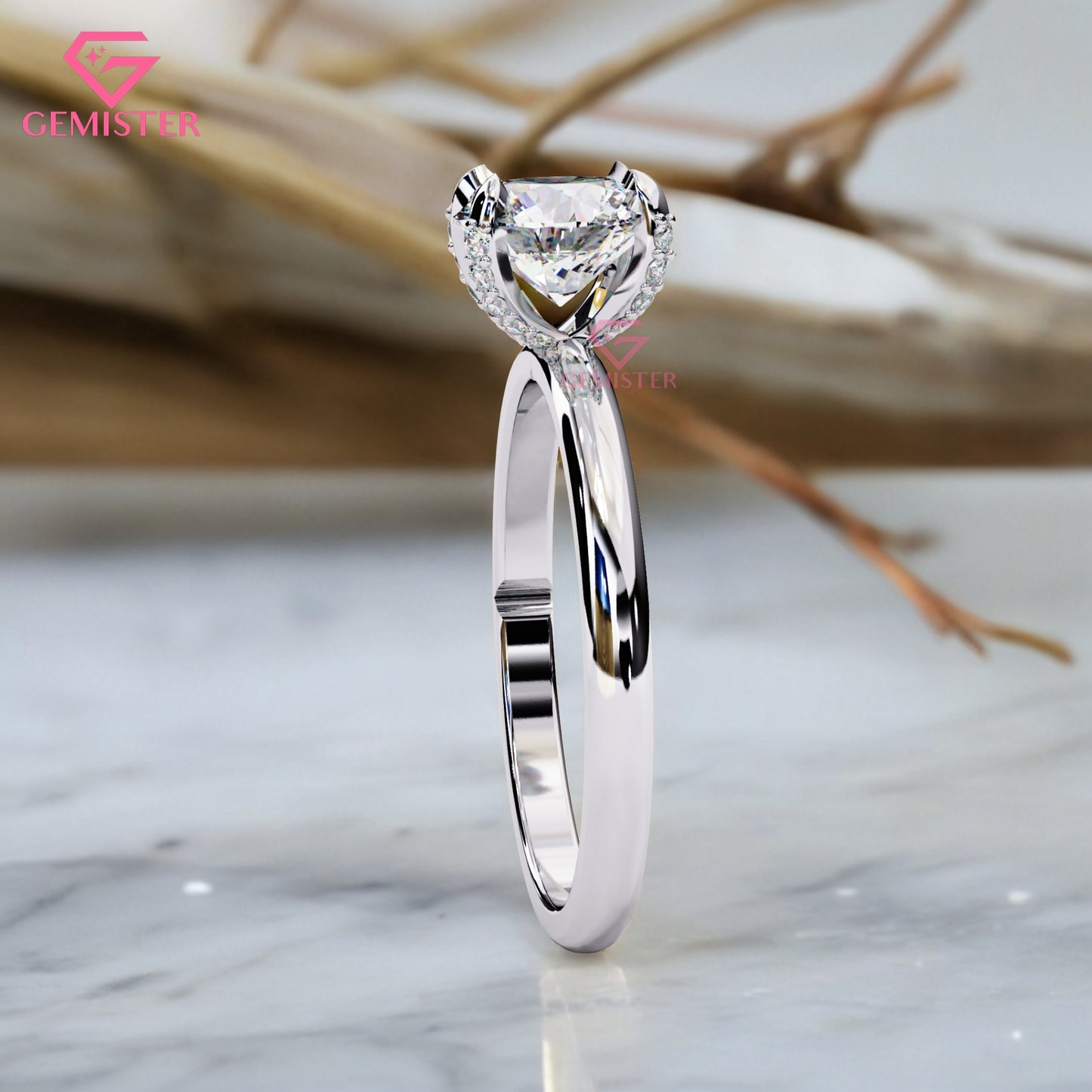 1.23 CT Round Cut Moissanite Solitaire Engagement Ring with Classic Four Prong Setting in Gold – Timeless Bridal Jewelry