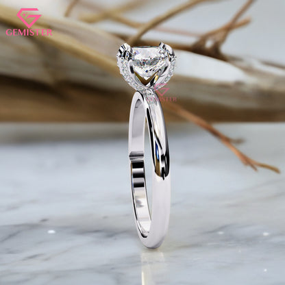 1.23 CT Round Cut Moissanite Solitaire Engagement Ring with Classic Four Prong Setting in Gold – Timeless Bridal Jewelry