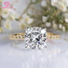 2.95 CT Cushion Cut Lab Grown Diamond Engagement Ring with Pave Band – Elegant Solitaire Bridal Jewelry