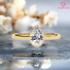 0.58ct Pear Cut Moissanite Solitaire Bezel Set Ring – Minimalist Engagement Ring