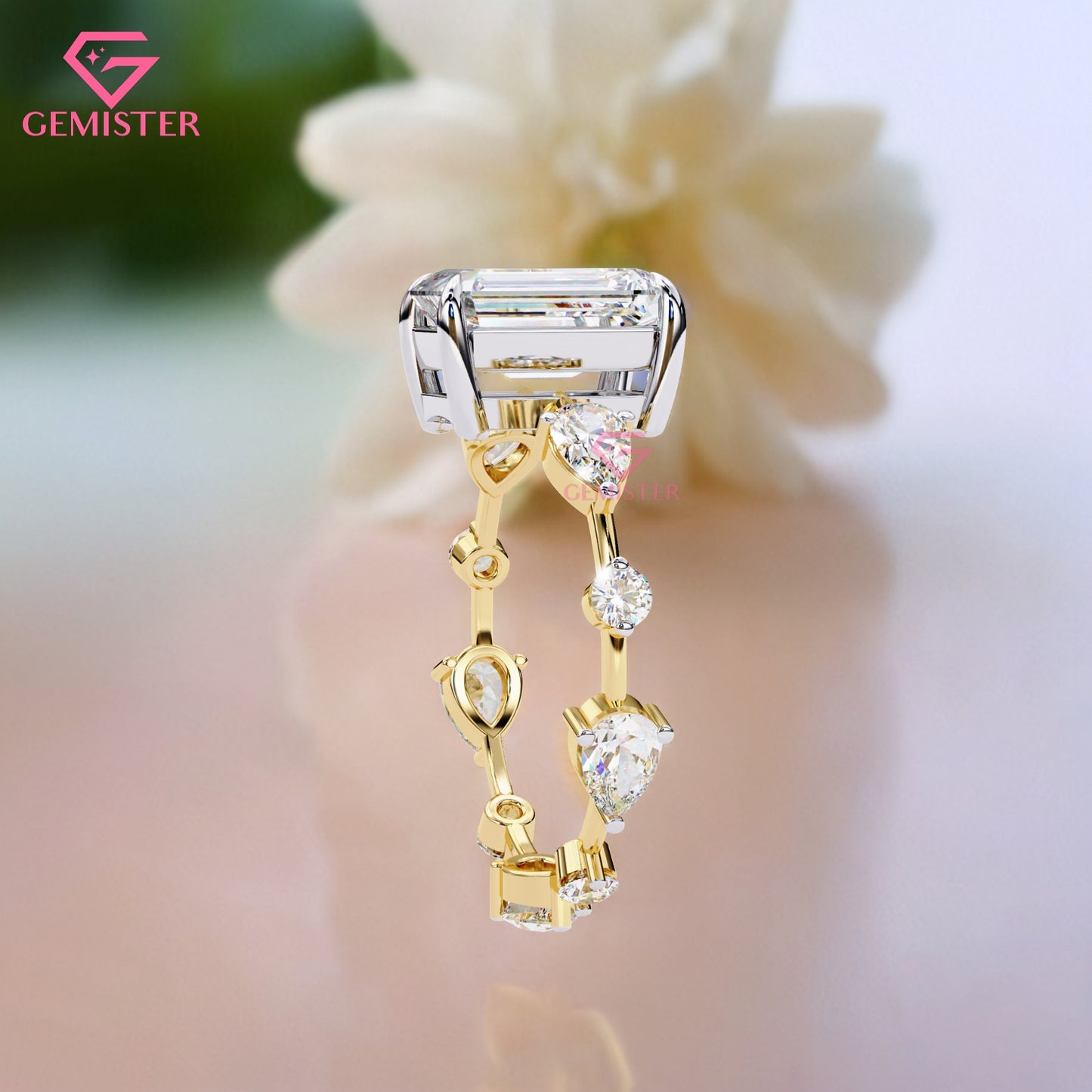 1.52 CT Oval Cut Lab Grown Diamond Bezel Set Engagement Ring in Two-Tone Gold, Modern Solitaire Ring