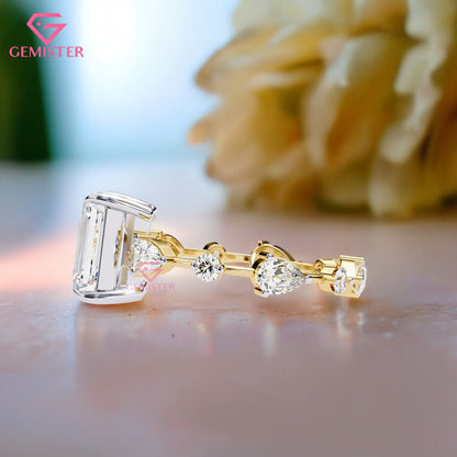 1.52 CT Oval Cut Lab Grown Diamond Bezel Set Engagement Ring in Two-Tone Gold, Modern Solitaire Ring