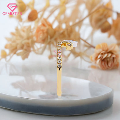 0.30 Ct Pear Cut Lab Grown Diamond Tiara Ring – Crown Style Engagement Ring