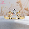 0.30 Ct Pear Cut Lab Grown Diamond Tiara Ring – Crown Style Engagement Ring