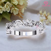 0.18 Ct Lab Grown Diamond Accent Vintage Band –  Unique Ring with Bezel & Leaf Design, Elegant Anniversary Band for Women