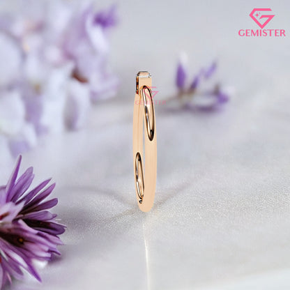 Baguette Diamond Solitaire Ring – 0.11 CT Moissanite Minimalist Gold Band, Dainty Promise Ring, Stacking or Engagement Jewelry