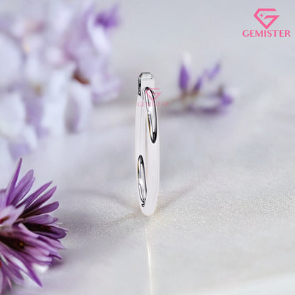 Baguette Diamond Solitaire Ring – 0.11 CT Moissanite Minimalist Gold Band, Dainty Promise Ring, Stacking or Engagement Jewelry