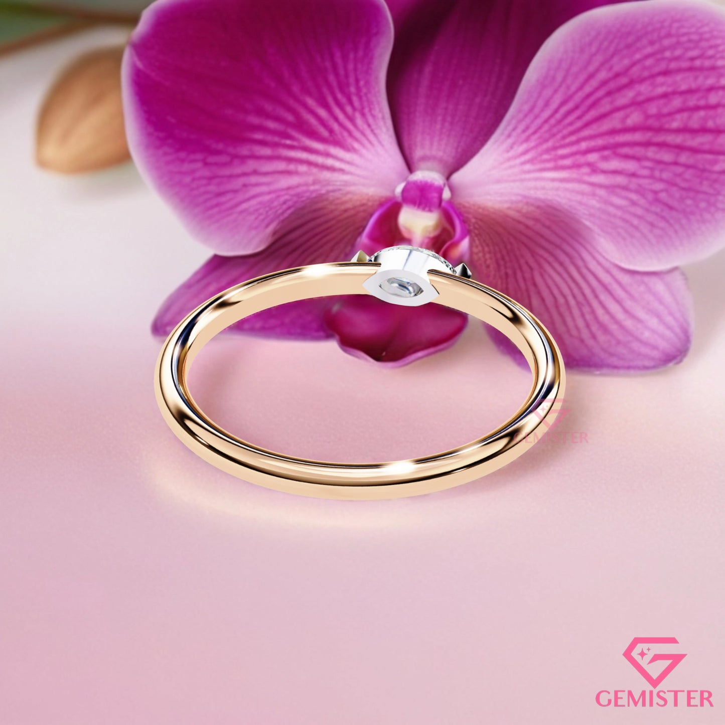 0.10 Ct Marquise Cut Moissanite Solitaire Ring – Dainty Engagement Ring, Minimalist Promise Ring for Women