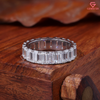 Emerald Cut Lab Grown Diamond Eternity Wedding Band Ring in 14K Gold