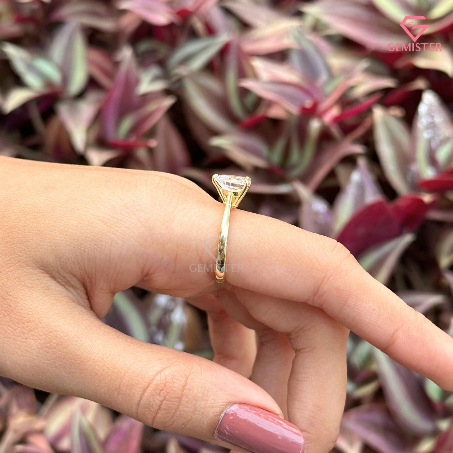 Heart Shape Diamond Solitaire Engagement Ring |  Minimalist Romantic Promise Ring