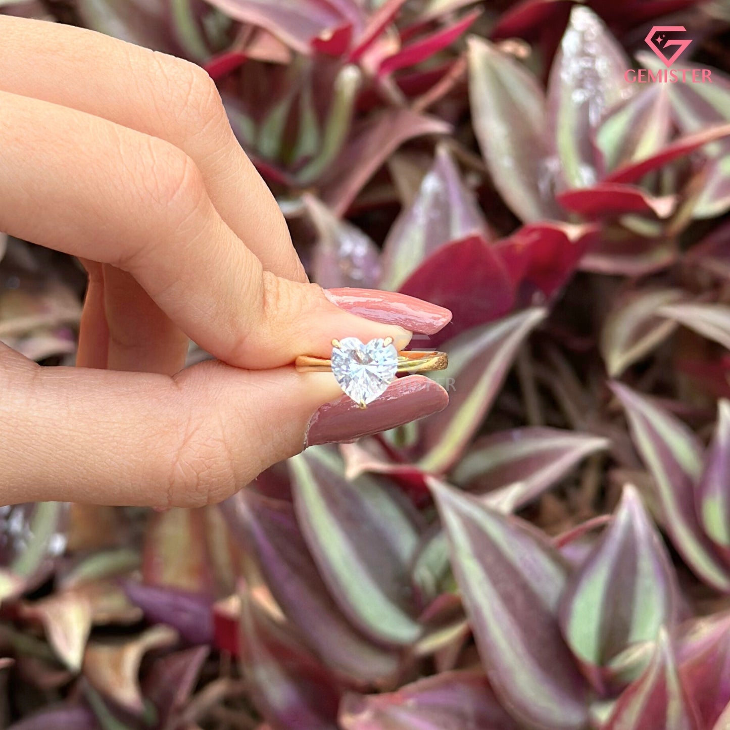 Heart Shape Diamond Solitaire Engagement Ring |  Minimalist Romantic Promise Ring