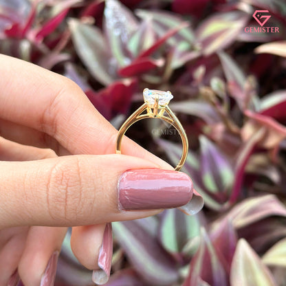 Heart Shape Diamond Solitaire Engagement Ring |  Minimalist Romantic Promise Ring
