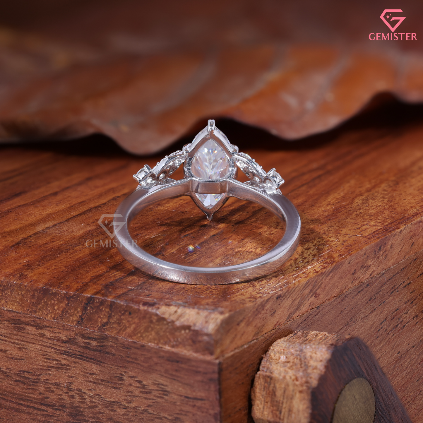 Marquise Moissanite Vintage Floral Cluster Engagement Ring 14K Gold