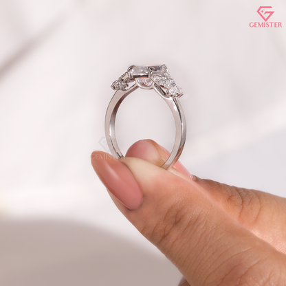 Marquise Moissanite Vintage Floral Cluster Engagement Ring 14K Gold