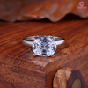 East-West Oval Cut Moissanite Engagement Ring in 14K Gold