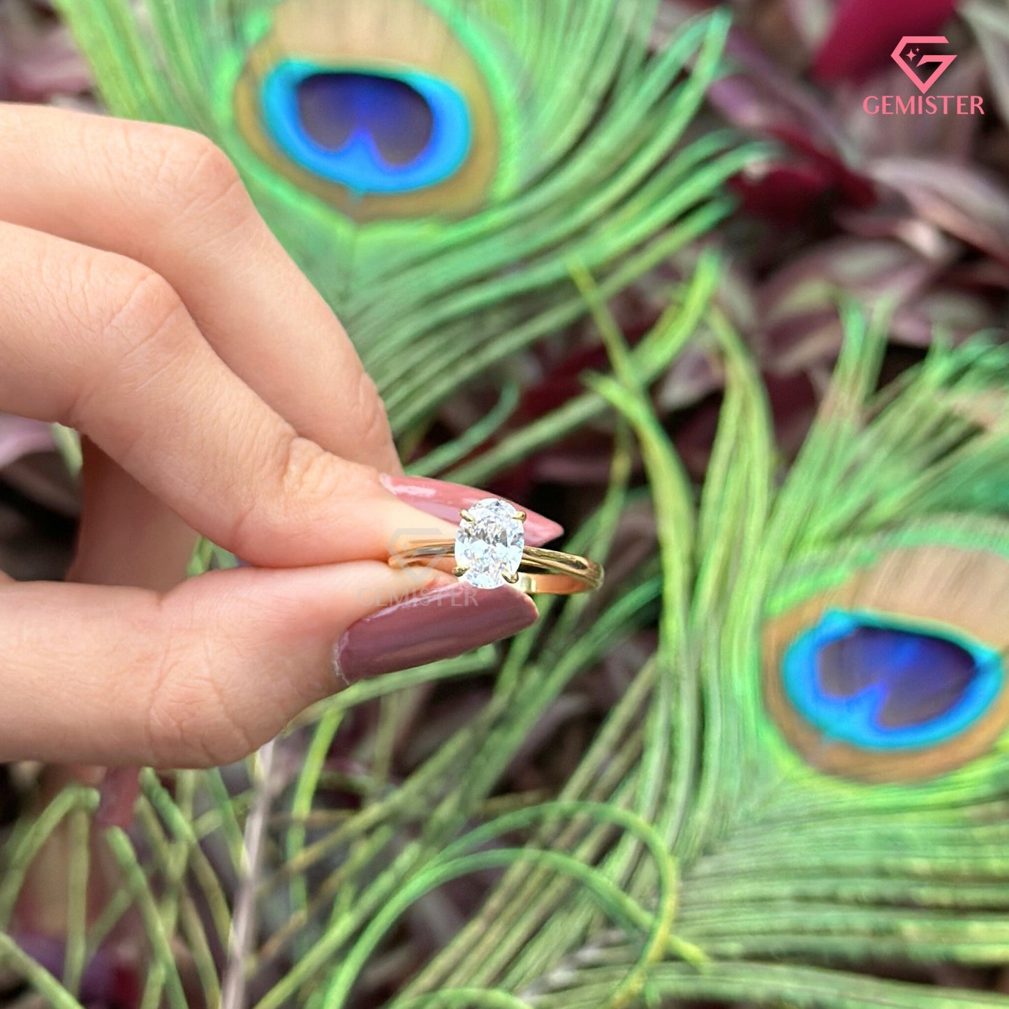 Oval Cut Moissanite Solitaire Engagement Ring | Sustainable Jewelry