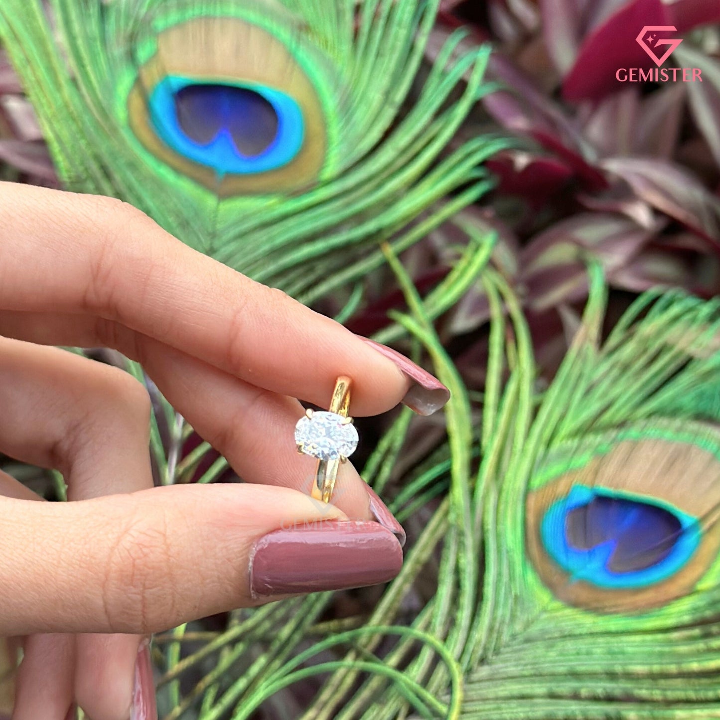 Oval Cut Moissanite Solitaire Engagement Ring | Sustainable Jewelry