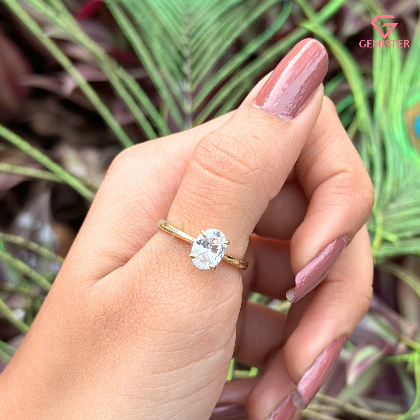 Oval Cut Moissanite Solitaire Engagement Ring | Sustainable Jewelry