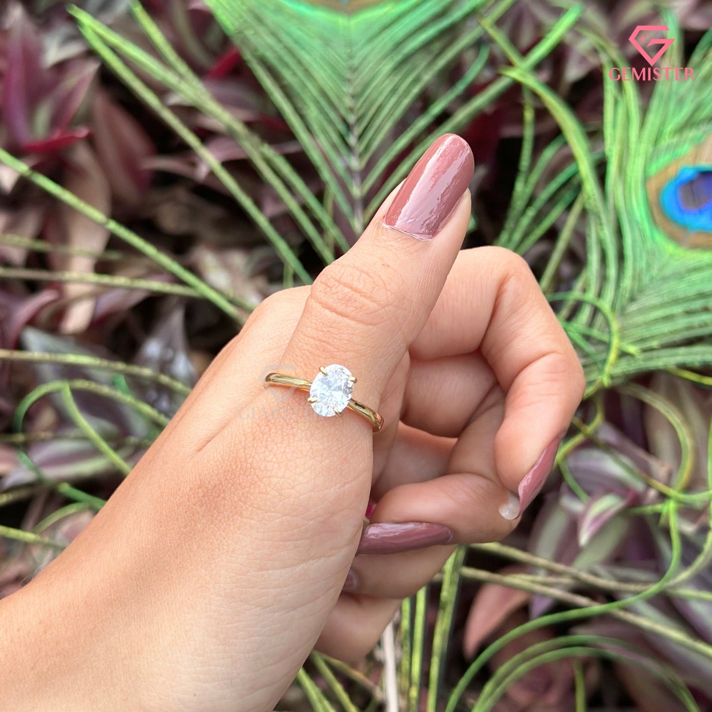 Oval Cut Moissanite Solitaire Engagement Ring | Sustainable Jewelry