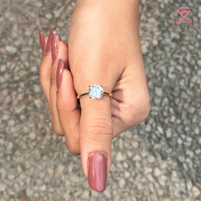 Round Brilliant Cut Solitaire Engagement Ring | Classic 4-Prong Wedding Ring