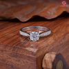 Round Moissanite Vintage Tapered Pavé Engagement Ring in 14K Gold