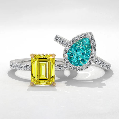 colored moissanite rings