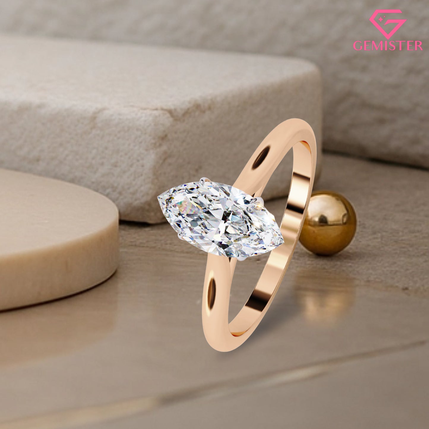 Elegant 2.15 CT Marquise Cut Moissanite Solitaire Ring – Modern Bridal Jewelry