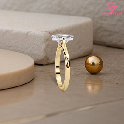Elegant 2.15 CT Marquise Cut Moissanite Solitaire Ring – Modern Bridal Jewelry