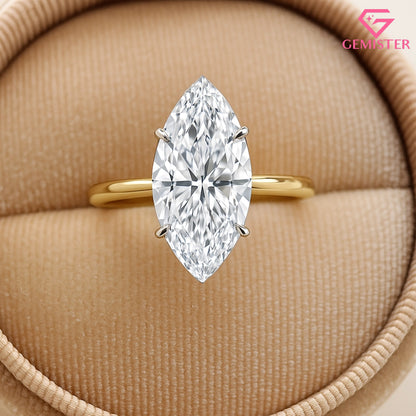 Elegant 2.15 CT Marquise Cut Moissanite Solitaire Ring – Modern Bridal Jewelry
