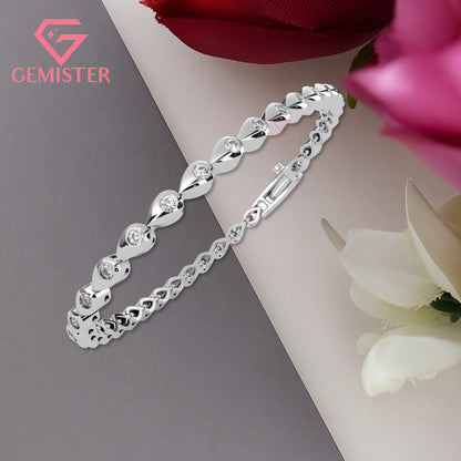 1.02 CT Lab Grown Diamond Leaf Link Bracelet in Gold – Elegant Tennis Bangle