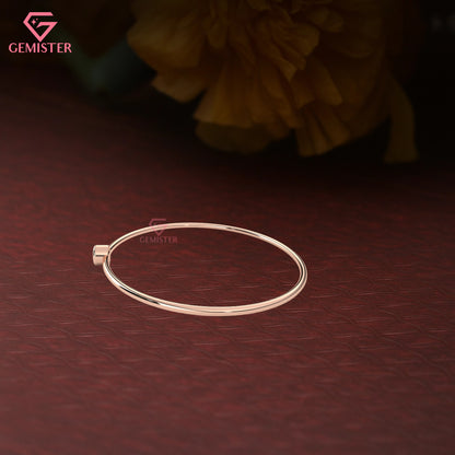 Minimalist 0.10 CT Round Moissanite Bezel-Set Solitaire Bracelet