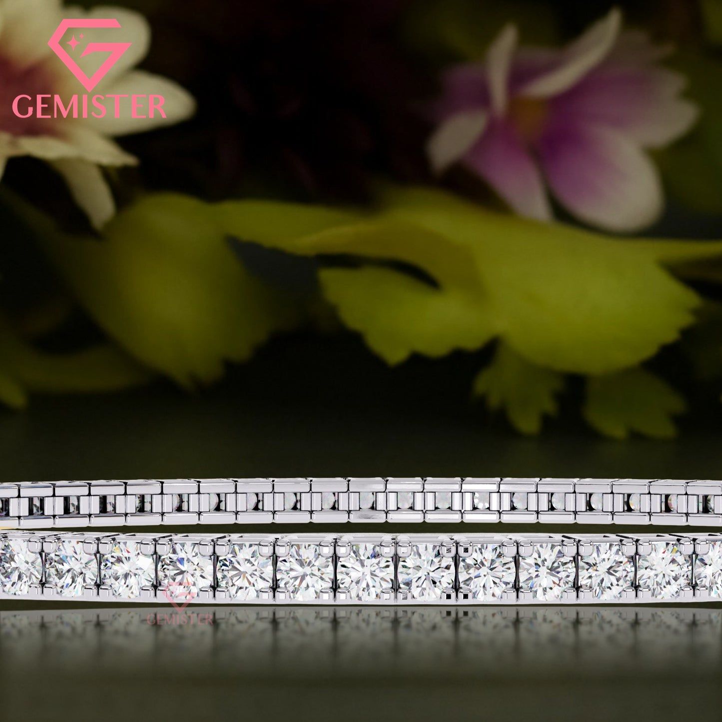 1.92ct Round Cut Lab Grown Diamond Tennis Bracelet in Yellow Gold – Dainty Bracelet